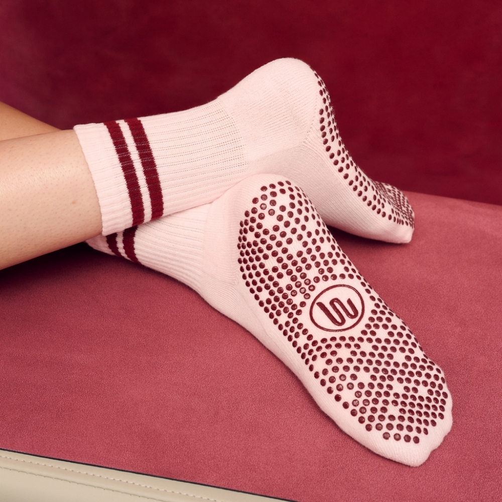 MoveActive Crew Grip Socks - Sweetheart Stripes M